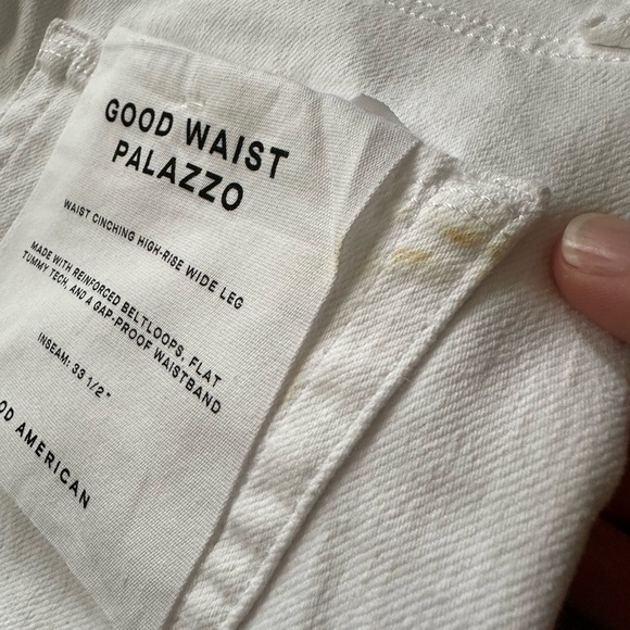 NWT Good American Good Waist Palazzo Wide Leg Jeans White Size 29 High Waist - Picture 10 of 12
